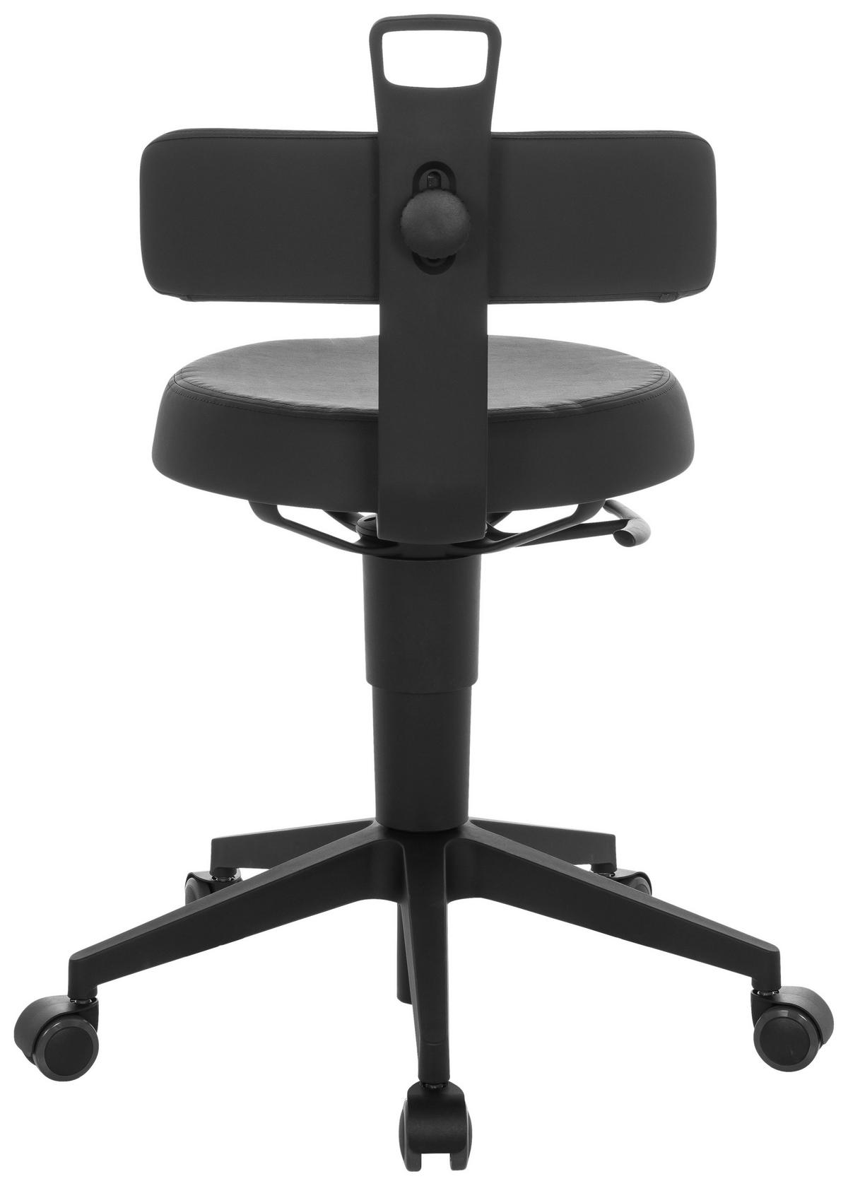 Bürohocker Top Work Flex Pu - Schwarz, Basics, Leder/Kunststoff (40/74-86/46cm) - MID.YOU