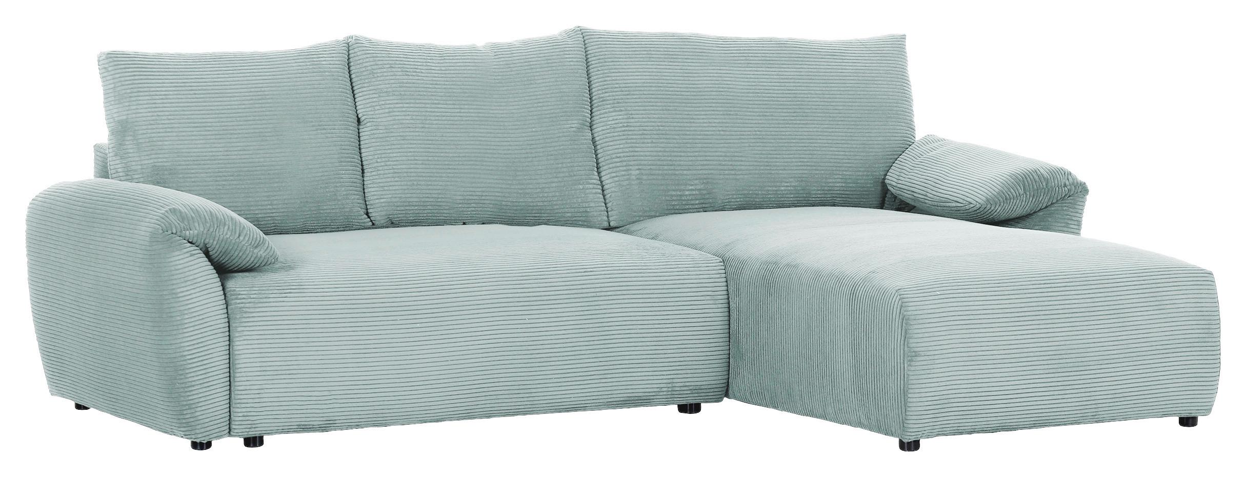 Ecksofa Cuty Mintgrün S: 266x180 cm - Schwarz/Mintgrün, KONVENTIONELL, Textil (266/180cm) - MID.YOU