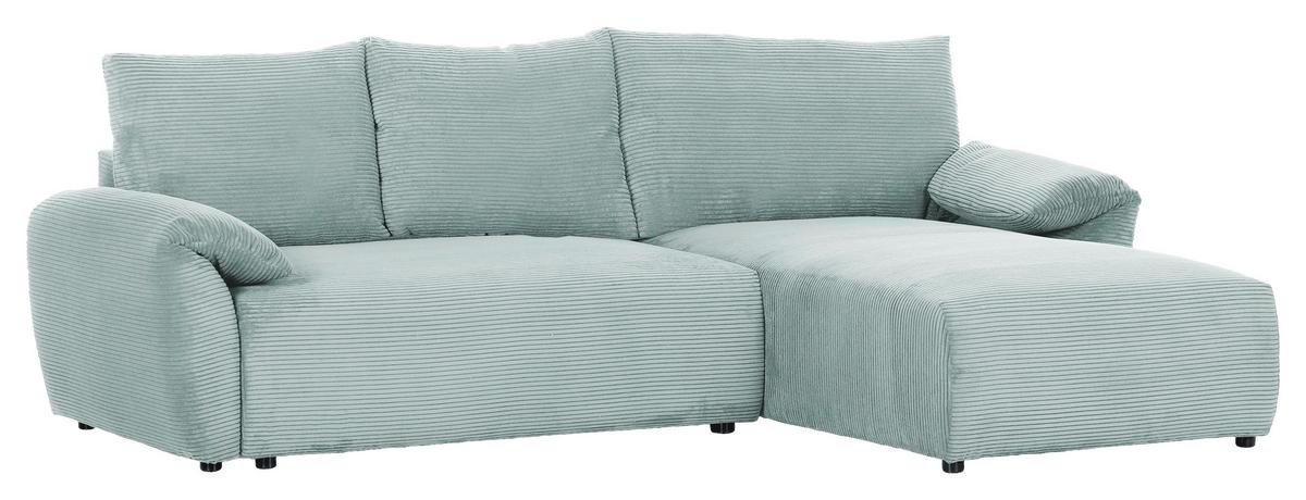 Ecksofa Cuty Mintgrün S: 266x180 cm - Schwarz/Mintgrün, KONVENTIONELL, Textil (266/180cm) - MID.YOU