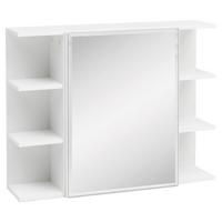 Spiegelschrank 1 Tür Bht: 80x64,5x20 Cm Mit Ablagefächer - Weiß, KONVENTIONELL, Glas/Holzwerkstoff (80/64,5/20cm) - MID.YOU