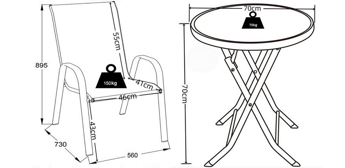 Gartenset Sonlas XL 3-teilig Anthrazit - Anthrazit, MODERN, Glas/Metall - MID.YOU