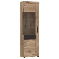Vtrine Grano Eichefarben B: 58 cm - Eichefarben/Dunkelgrau, Trend, Glas/Holzwerkstoff (58/195/37,4cm)