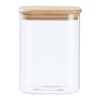 dóza na potraviny HALDOR - CA. 1,15L - průhledné/přírodní barvy, Konvenční, dřevo/plast (12,1/8,3/16,4cm) - Mömax