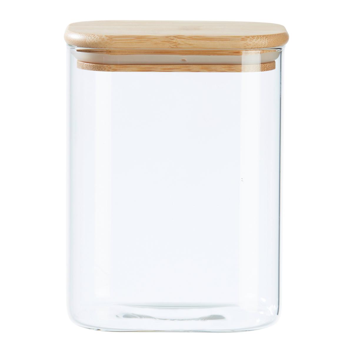 dóza na potraviny HALDOR - CA. 1,15L - průhledné/přírodní barvy, Konvenční, dřevo/plast (12,1/8,3/16,4cm) - Mömax