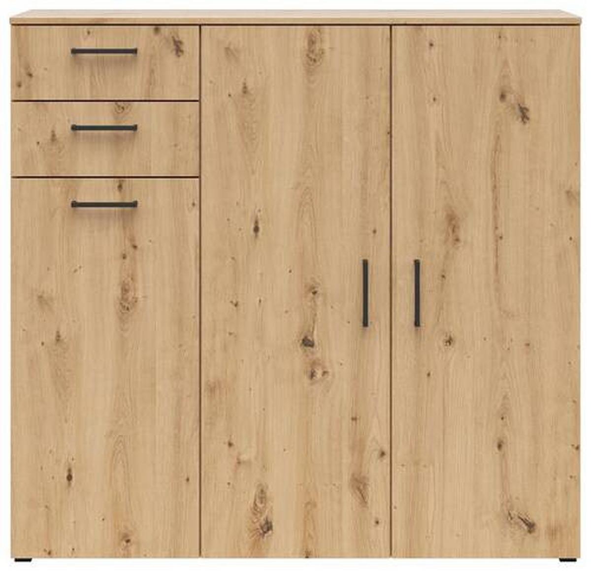 Komód Multistauraum - Artisan tölgy, Modern, faalapú anyag (120/115/40cm) - Carryhome