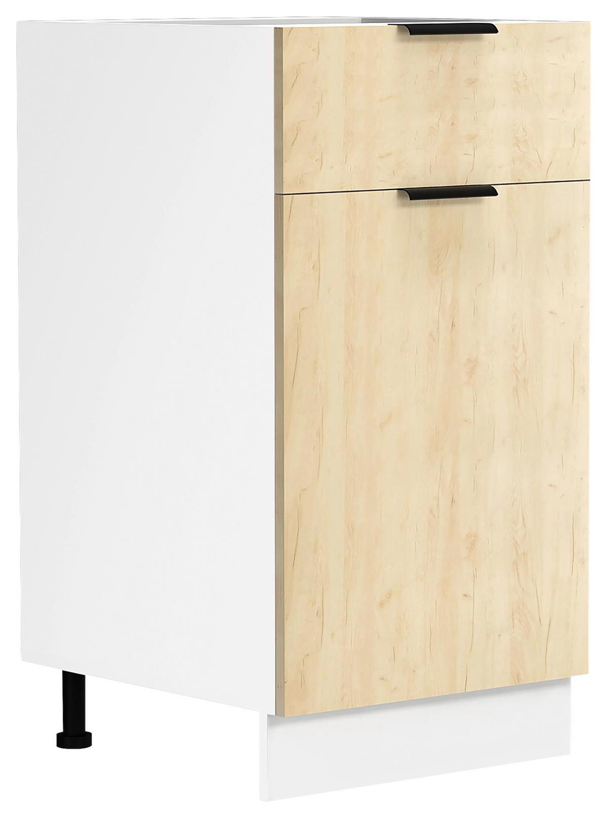 Küchenunterschrank Fasola Honigeiche/weiß B: 40 Cm - Honigeiche/Weiß, Trend, Holzwerkstoff (40/82/46cm) - MID.YOU