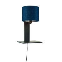 Wandleuchte Andes/W1/B/1815/Bd - Blau/Schwarz, Trend, Holz/Textil (19/24/36cm) - Good & Mojo