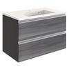 Waschbecken Mit Unterschrank Arezzo B: 80cm, Graphit Dekor - Graphitfarben/Weiß, Basics, Holzwerkstoff/Stein (80/54/47cm) - Held