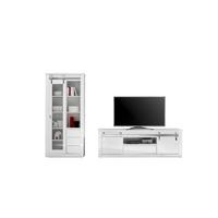 WOHNWAND Daytona Weiß HG B: 309 cm - Weiß Hochglanz/Weiß, Design, Holzwerkstoff (309/200/43cm) - Livetastic