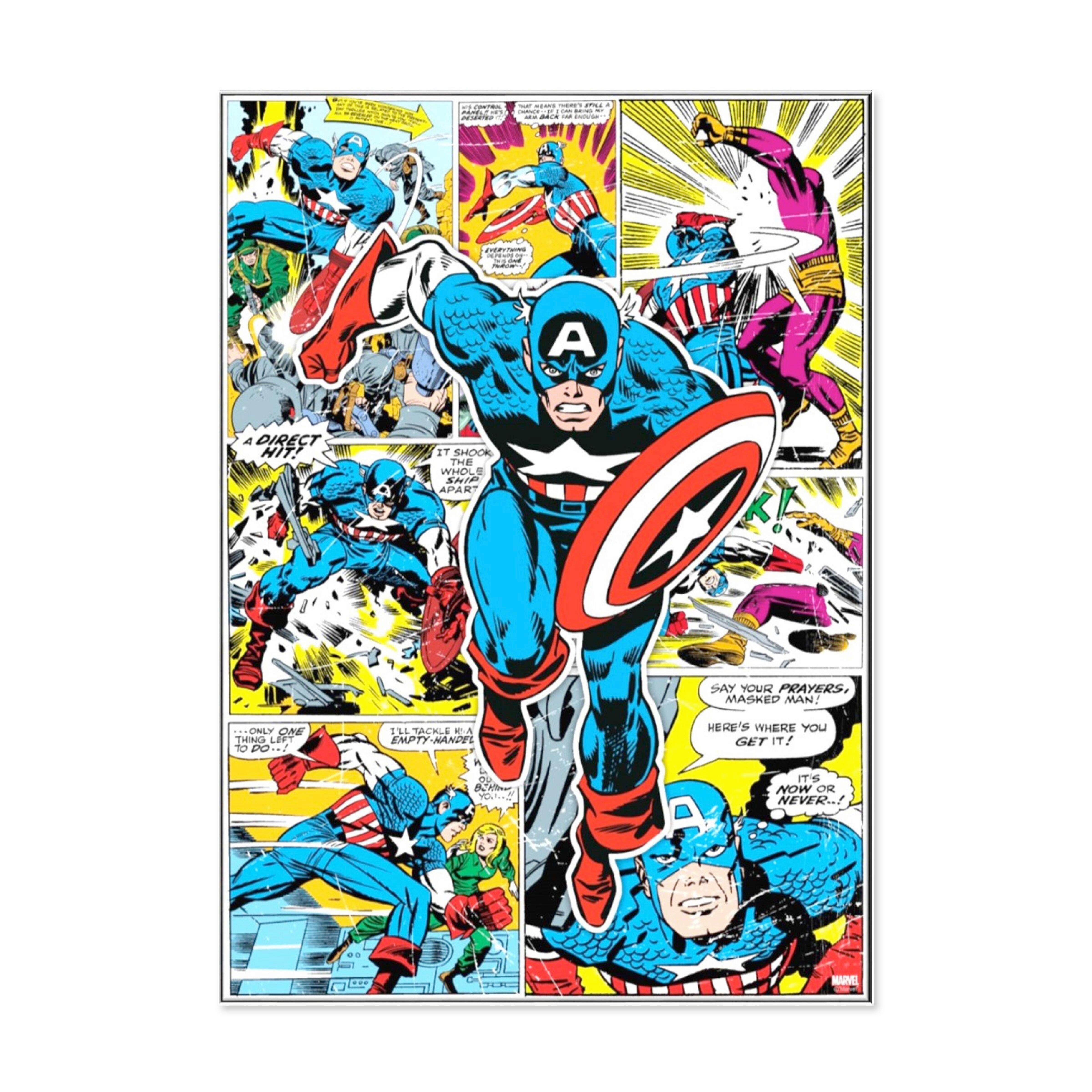 Leinwandbild Captain America, Cartoon