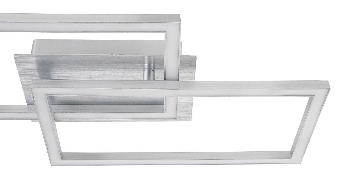 Led-deckenleuchte Tracy - Silberfarben/Alufarben, MODERN, Kunststoff/Metall (50/29,2/6cm) - Luca Bessoni