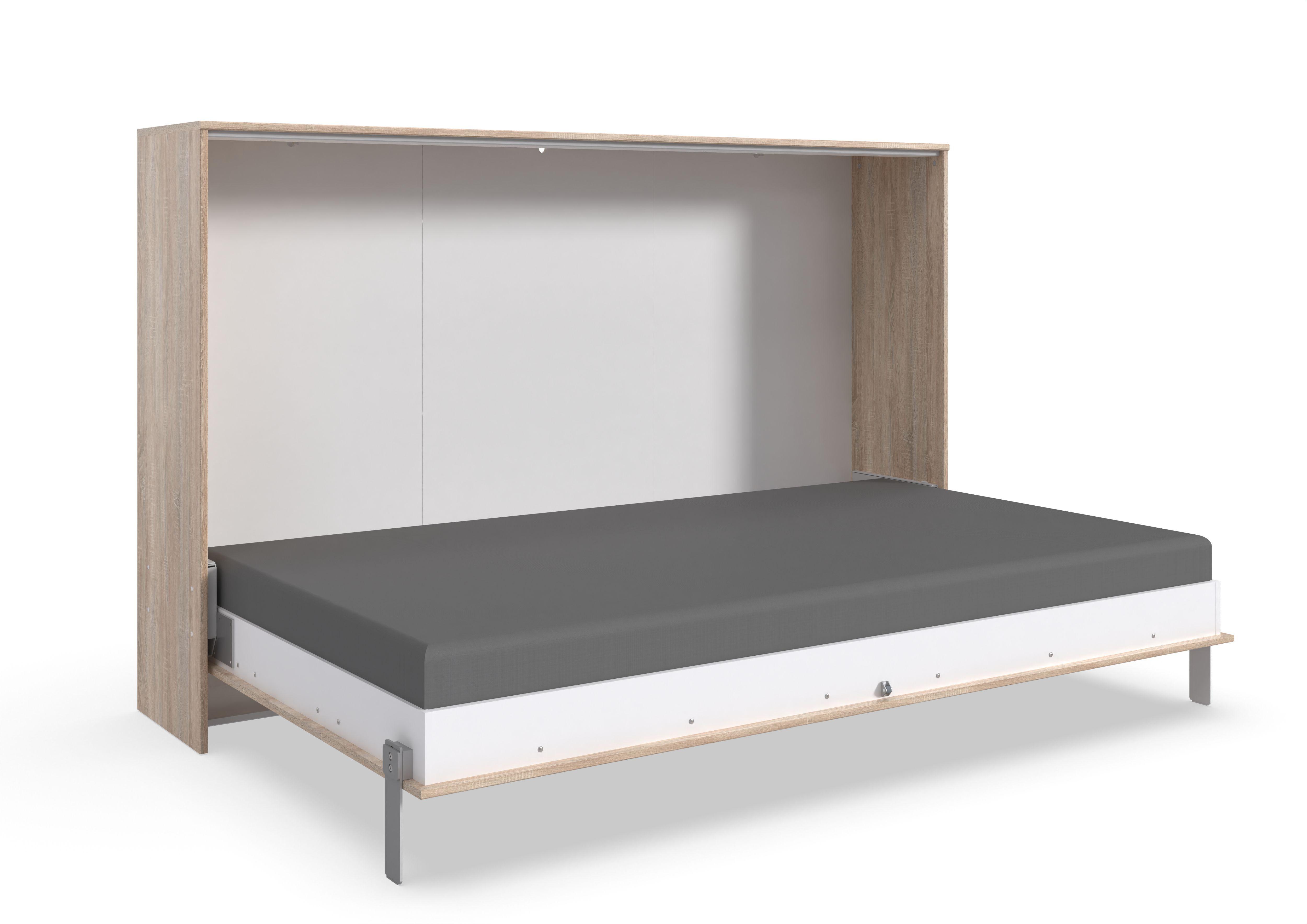 Vyklápacia posteľ JUIST horizontálna 140X200CM - farba duba, Basics, kompozitné drevo (140/200cm)