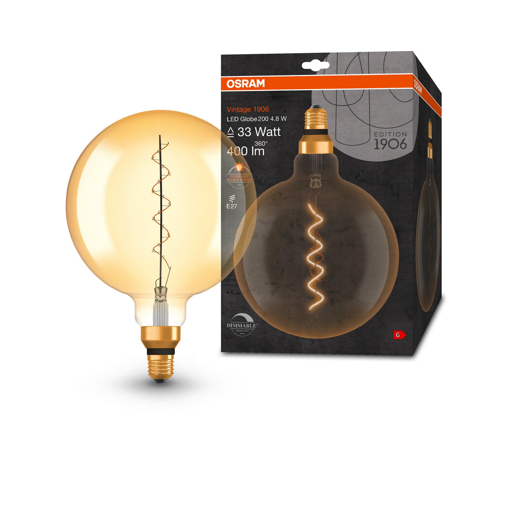 LED-Leuchtmittel Vintage 1906 Led Dim33 4.8w/22 - Goldfarben, Basics, Glas (20/29,5cm) - Ledvance