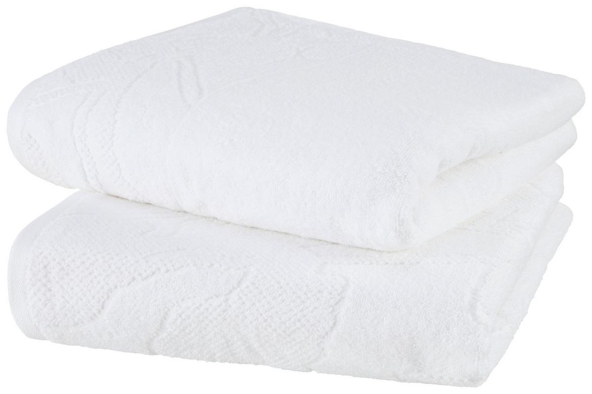Duschtuchset Lucia 2er Pack - Weiß, ROMANTIK / LANDHAUS, Textil (70/130cm) - James Wood