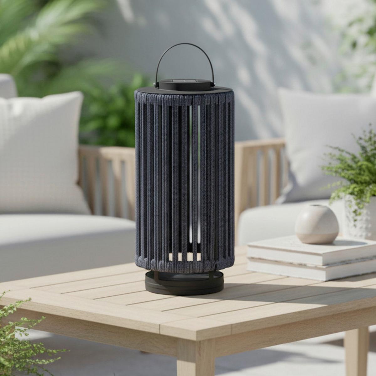 SOLÁRNE SVIETIDLO MADONNA - čierna/tmavomodrá, Modern, kov/textil (22/54/22cm) - Bessagi Garden