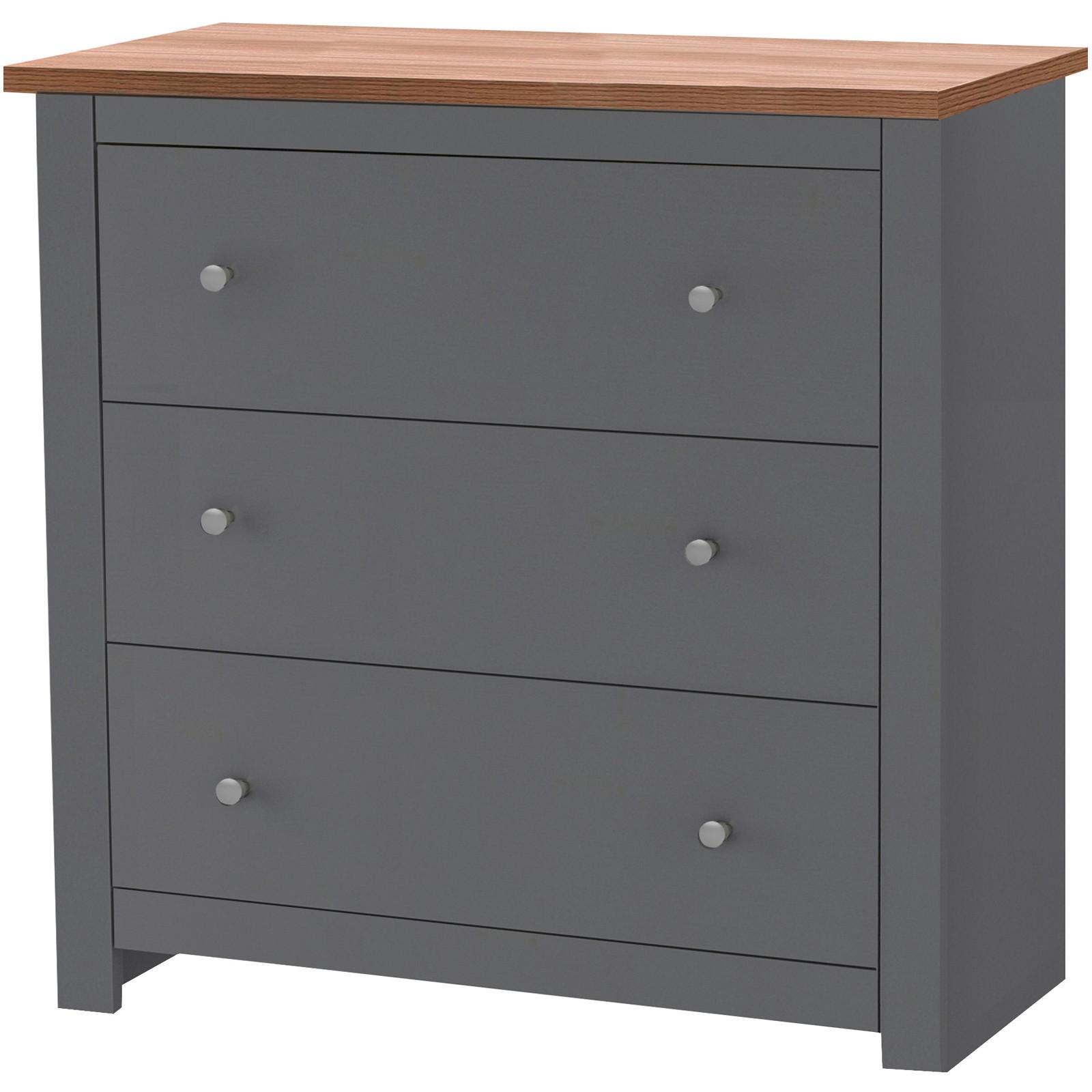 Kommode Emerald Grau Naturfarben - Naturfarben/Grau, Design, Holzwerkstoff/Metall (79/81/35cm) - MID.YOU