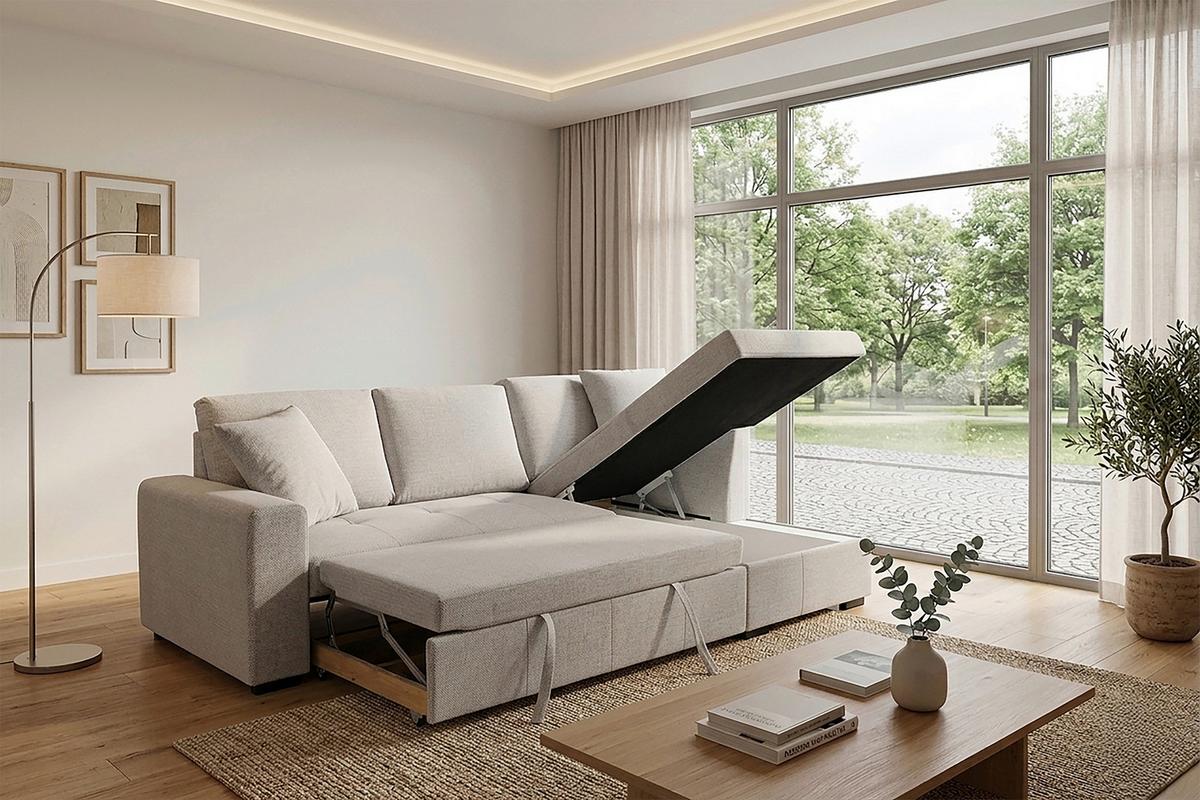 Ecksofa Lukas Silberfarben S: 239x158 Cm - Silberfarben, Trend, Textil (239/158cm)