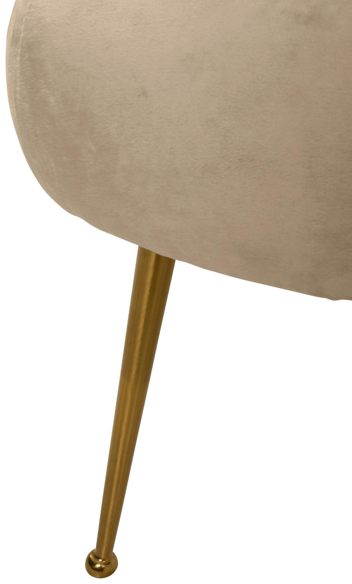 Hocker Cloe Beige B: 54 cm - Beige/Goldfarben, KONVENTIONELL, Textil (54/48/54cm) - MID.YOU