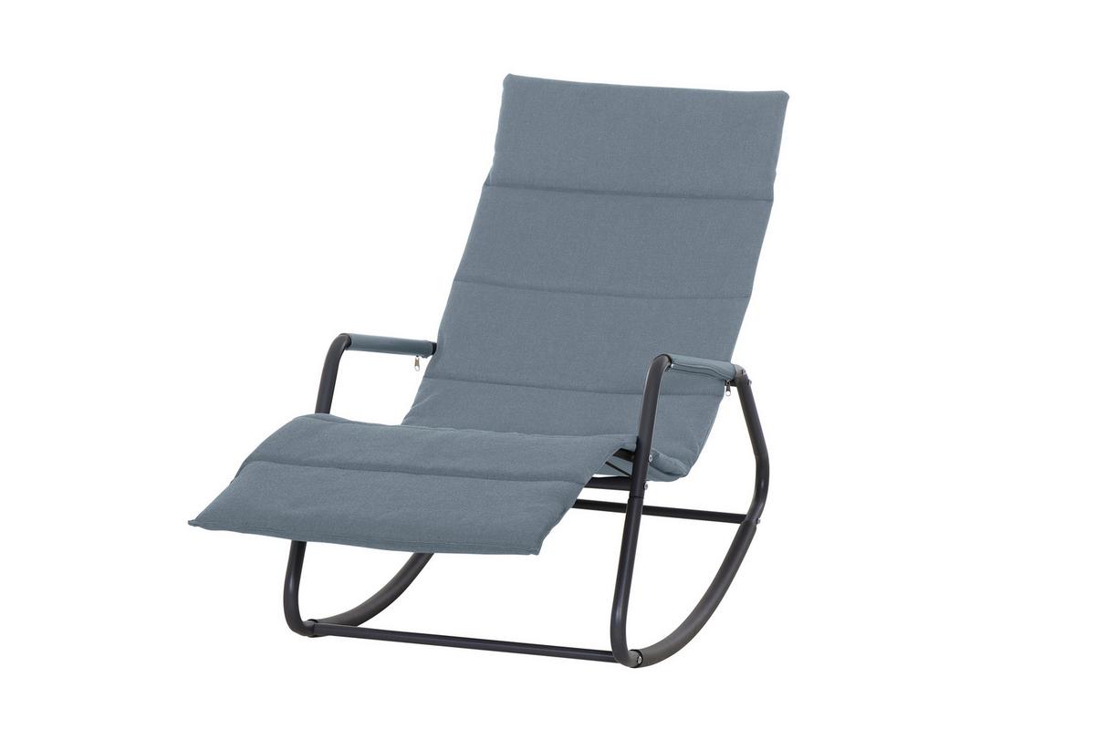 Schaukelliege Metall/Kunststoff/Textil - Blaugrau, KONVENTIONELL, Kunststoff/Textil (57/81/143cm) - Siena Garden