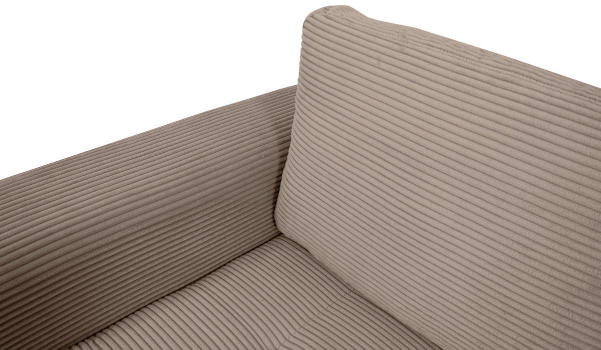 Souprava U MALTE, pravá, šedobéžový manšestr - černá/šedobéžová, Moderní, textil/plast (155/305/178cm) - Based