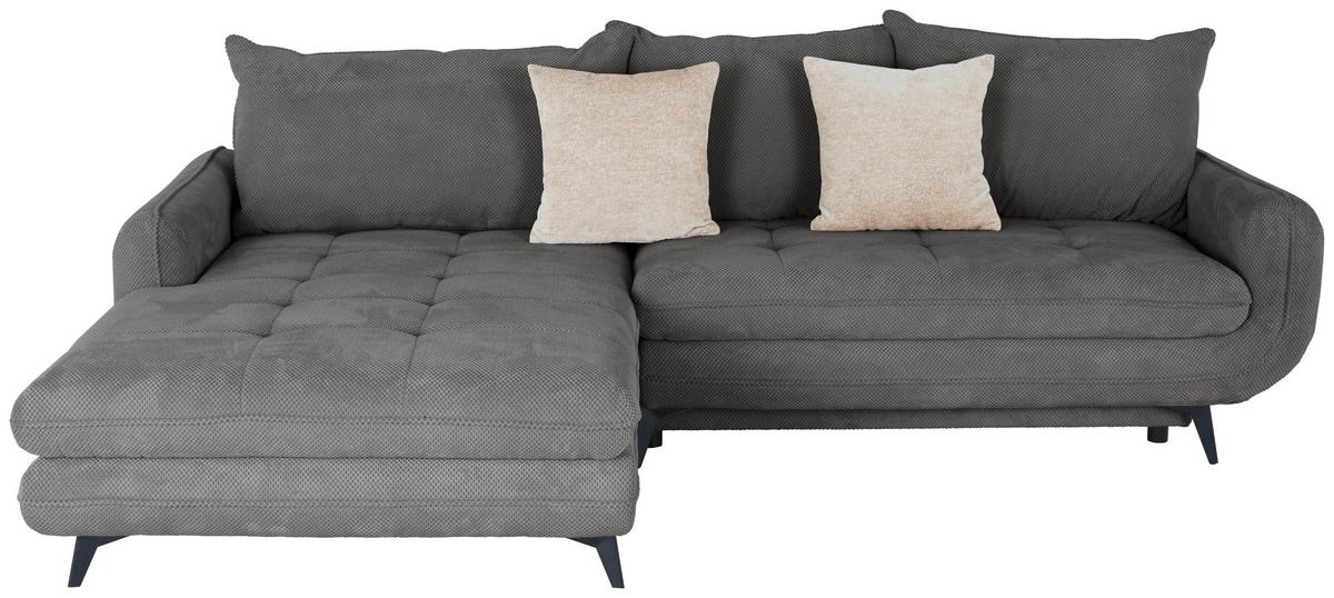 Ecksofa Wave - Schwarz/Grau, MODERN, Textil (189/266cm)