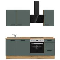 Küchenleerblock Easytouch High-Line, H5 Rechts - Dunkelgrün/Eichefarben, MODERN, Holzwerkstoff (210cm) - Nobilia