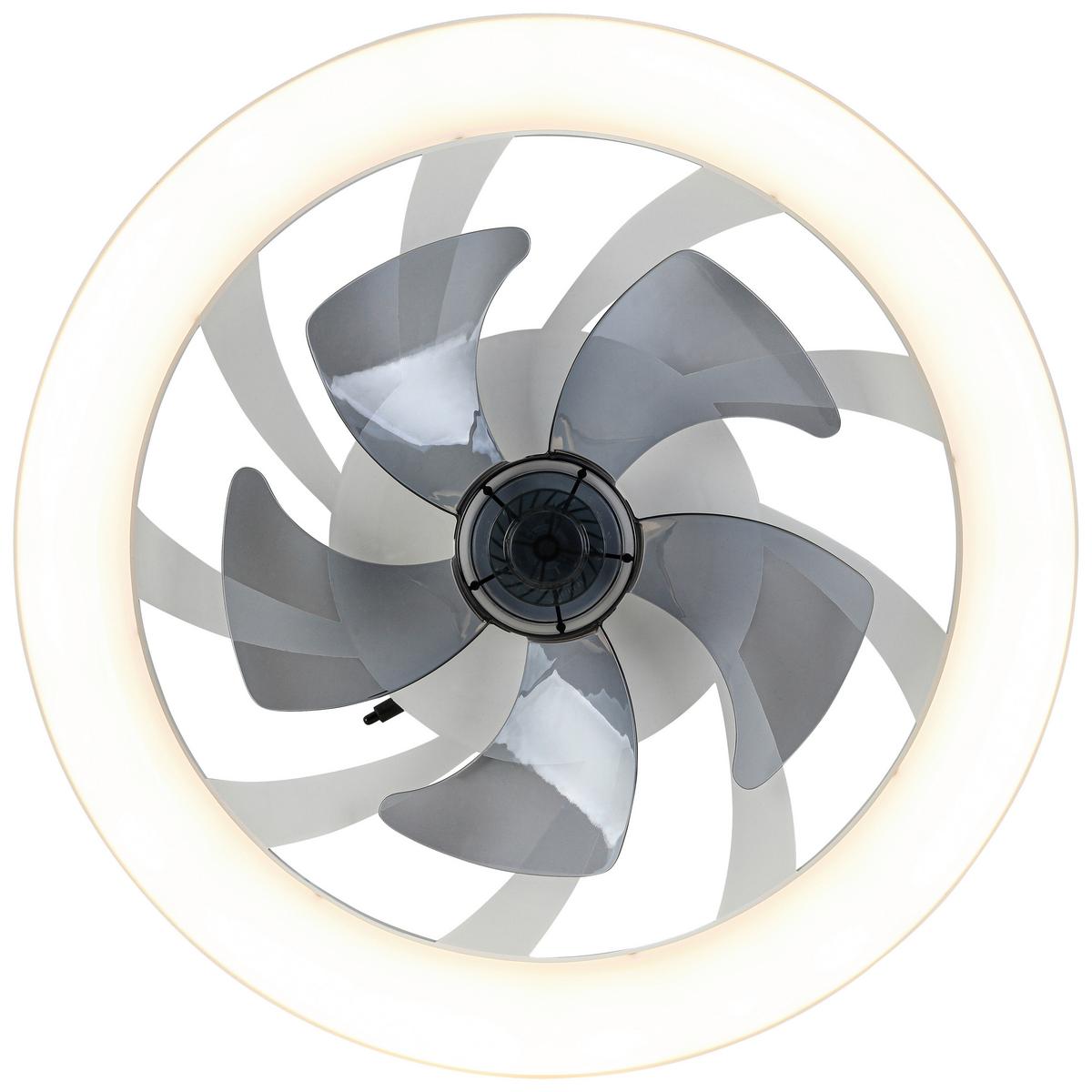 STROPNÍ VENTILÁTOR VIRTI - šedá/bílá, Moderní, plast (50/12cm) - Mömax