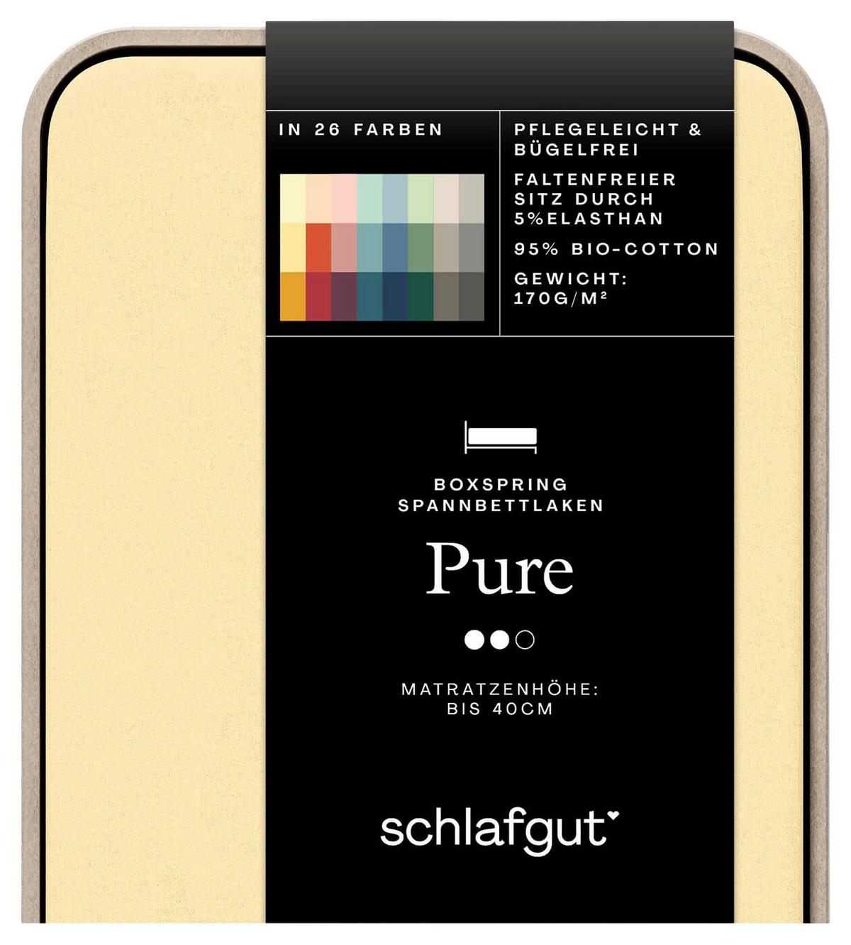 Boxspring-spannleintuch Pure Boxspring - Gelb, Basics, Textil (90-100/190-220cm) - Schlafgut