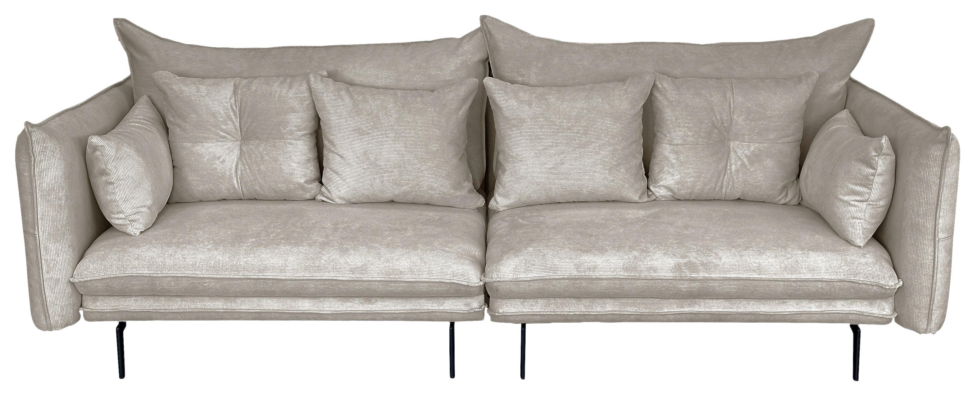 2-sitzer-sofa Sing Grau Cord B: 262 Cm - Schwarz/Grau, Design, Textil (262/91/115cm) - MID.YOU