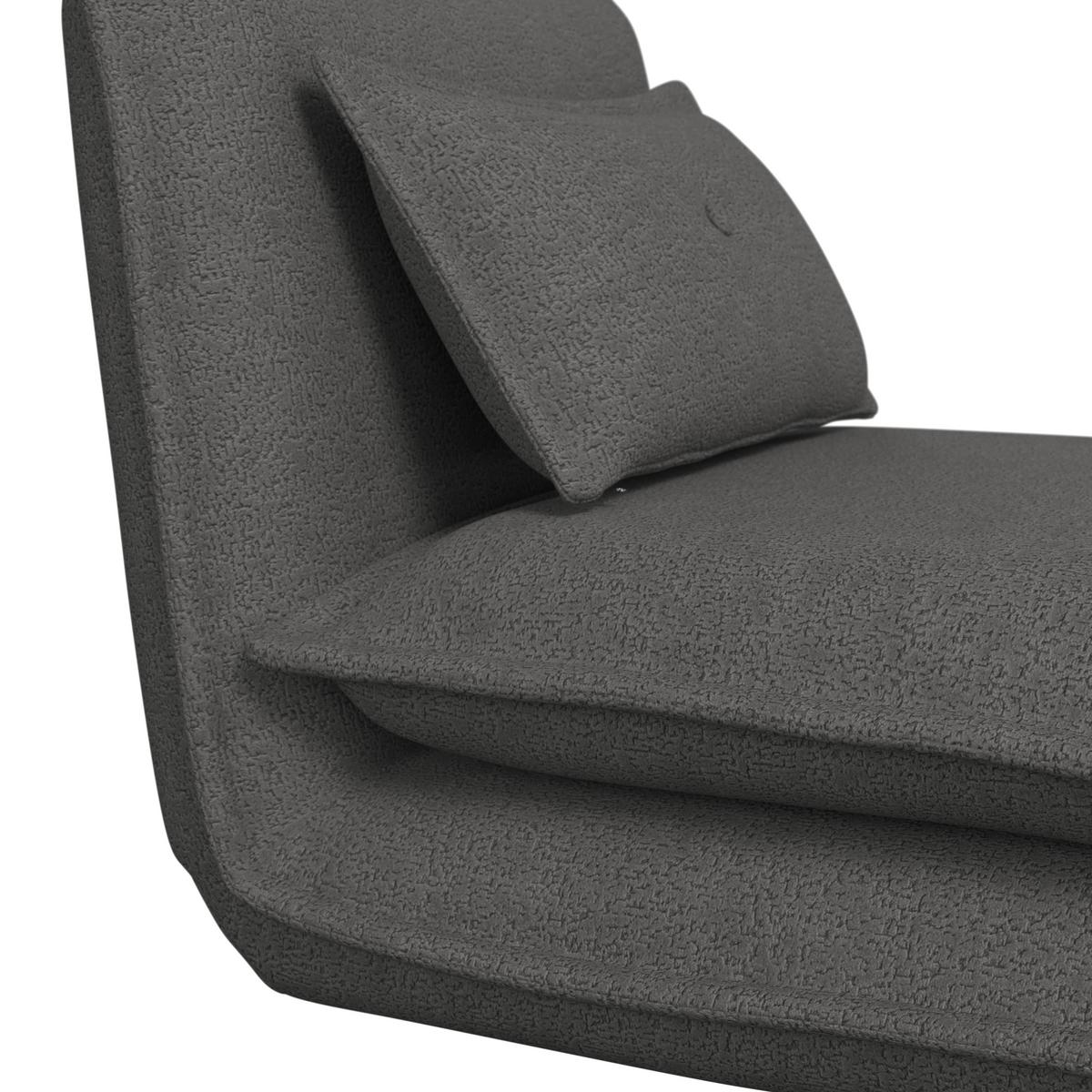 Rozkladacie kreslo TAMARA, tmavosivé buklé, max. 120 kg - tmavosivá, Modern, kov/textil (82/31/69cm) - Bessagi Home