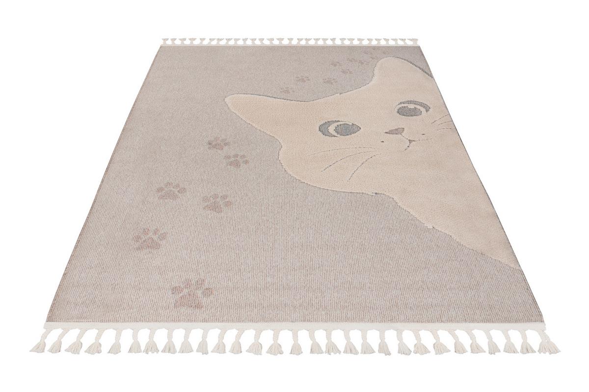 Flachwebteppich My Fano 396 Cats 160x230 - Multicolor/Grau, Basics, Textil (160/230cm) - Obsession