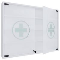 MEDIZINSCHRANK Hustila Weiß B: 80 cm - Weiß, MODERN, Glas/Holzwerkstoff (80/60/10cm) - MID.YOU