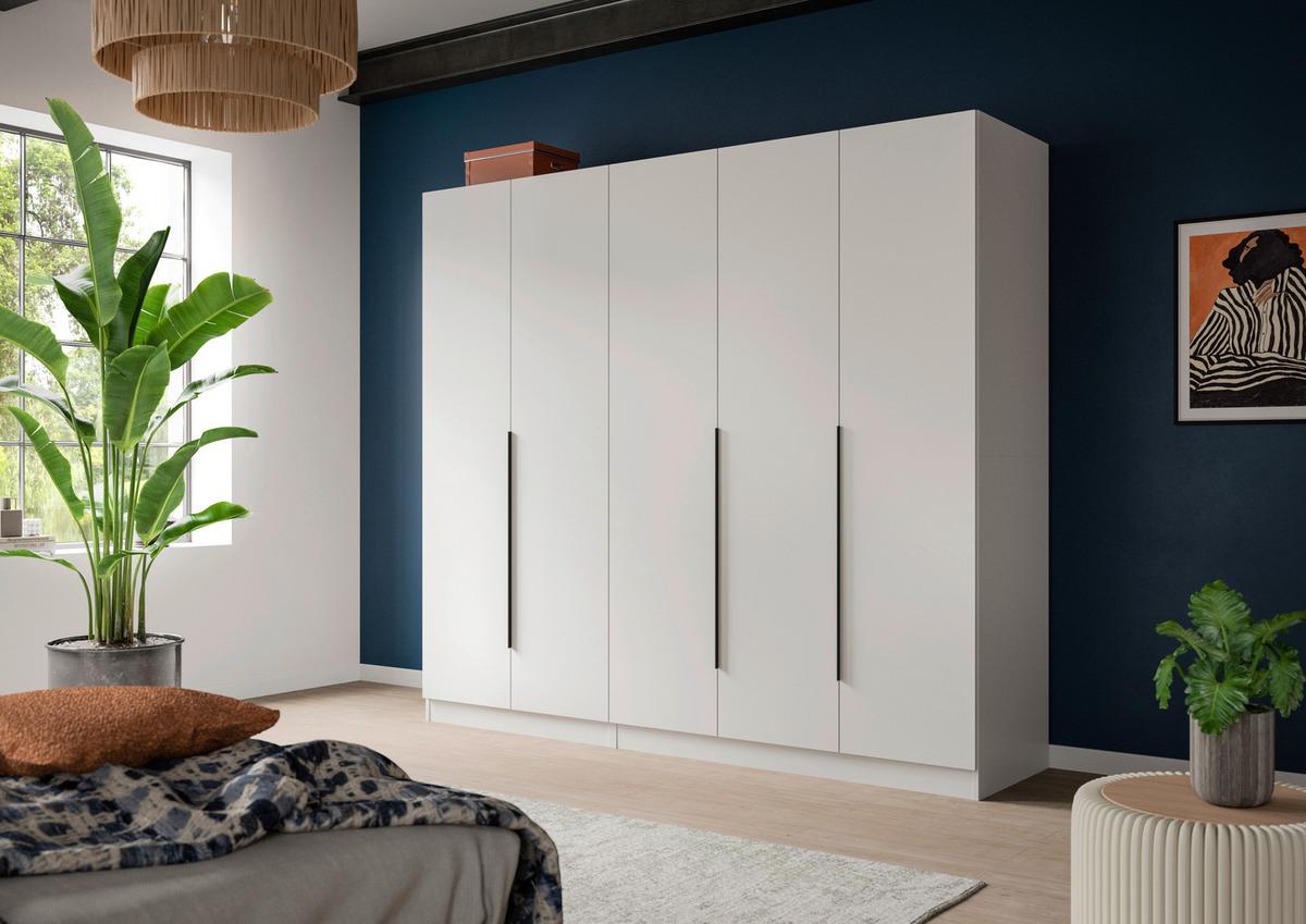 Drehtürenschrank Kopenhagen, Weiß B: 200 Cm - Weiß, MODERN, Holzwerkstoff (200/181/52cm) - MID.YOU