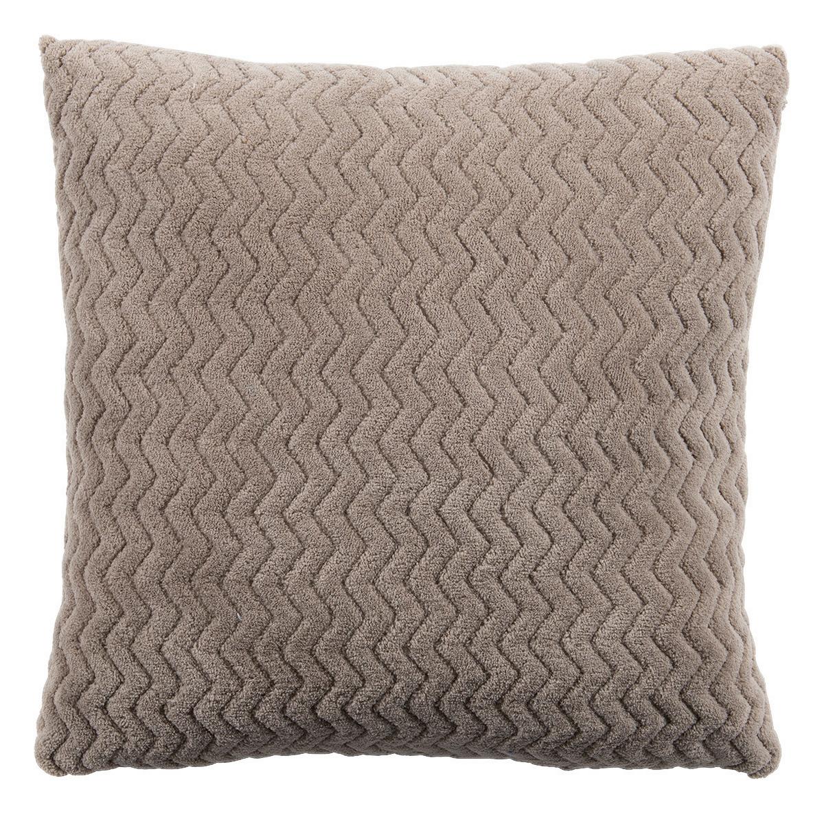 Zierkissen Talisha 40x40 cm Polyester Taupe mit Zipp - Taupe, MODERN, Textil (40/40cm) - Luca Bessoni