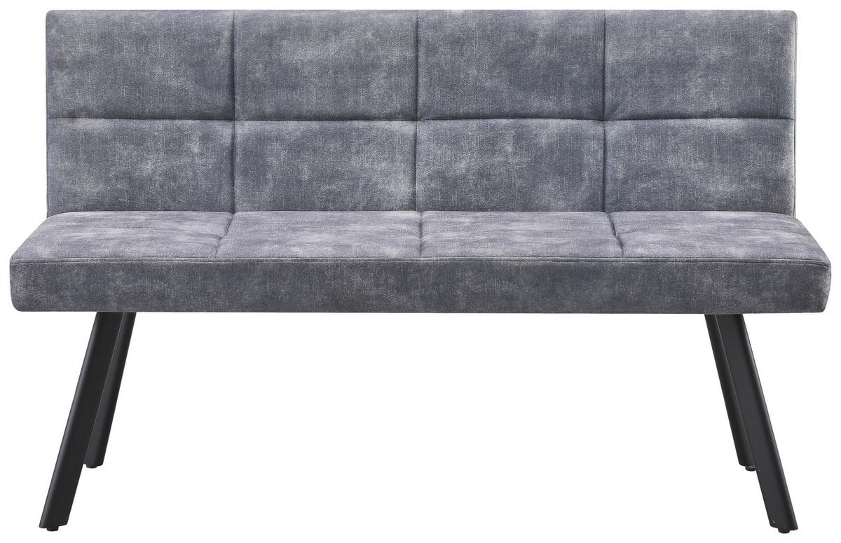 Lavice MILOS - šedá/černá, Moderní, kov/textil (140/85/60cm)