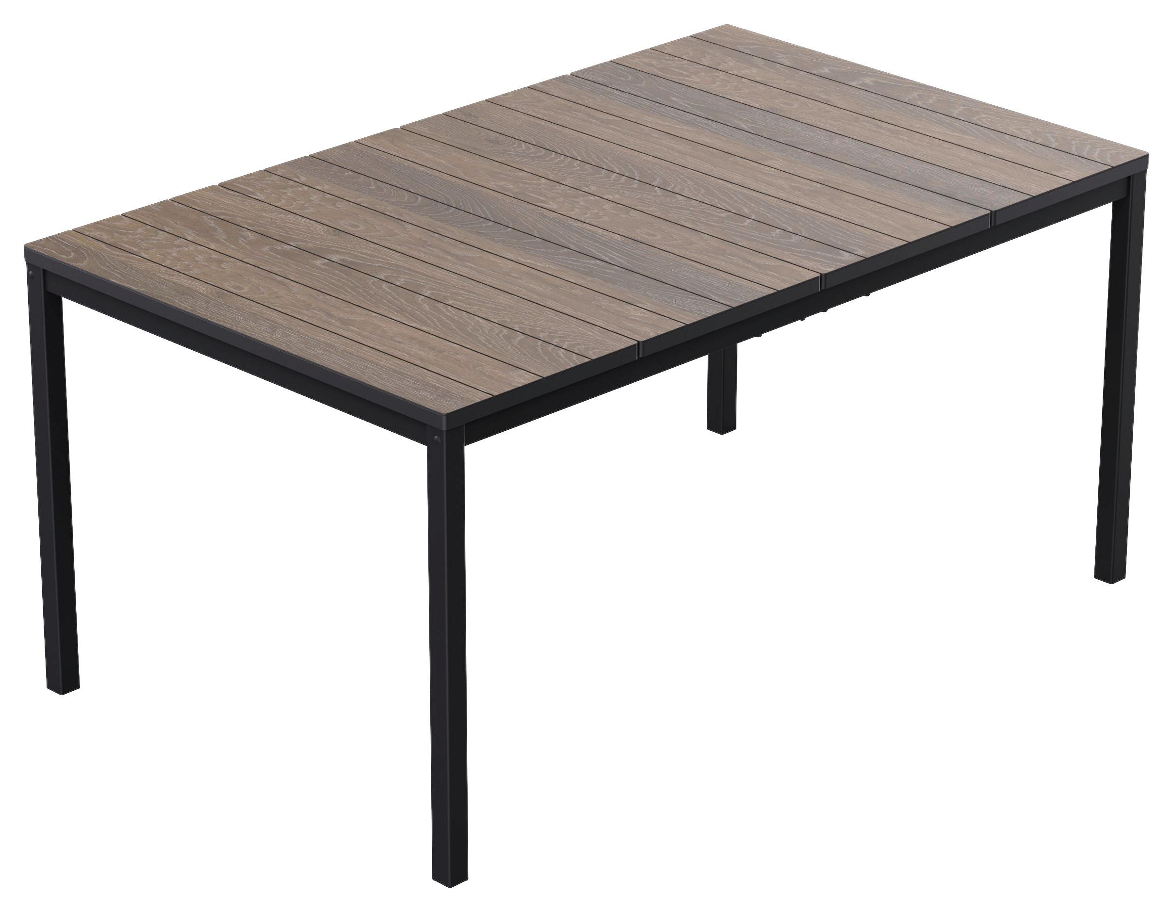 Gartentisch Porto Tisch - Walnussfarben/Graphitfarben, Basics, Kunststoff/Metall (153/75,4/90cm)