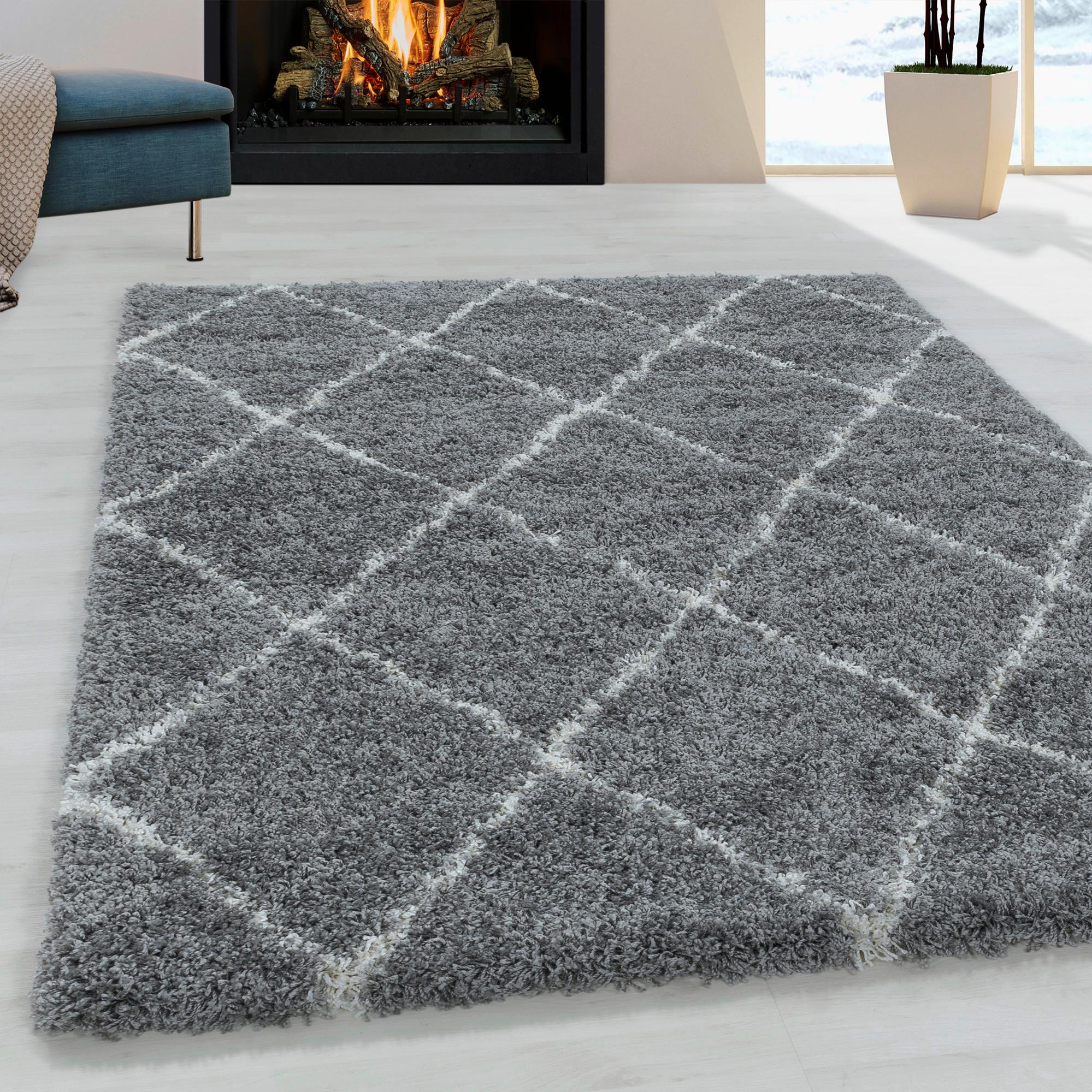 Hochflor Teppich Grau Alvor 120x170 cm - Grau, Basics, Textil (120/170cm)