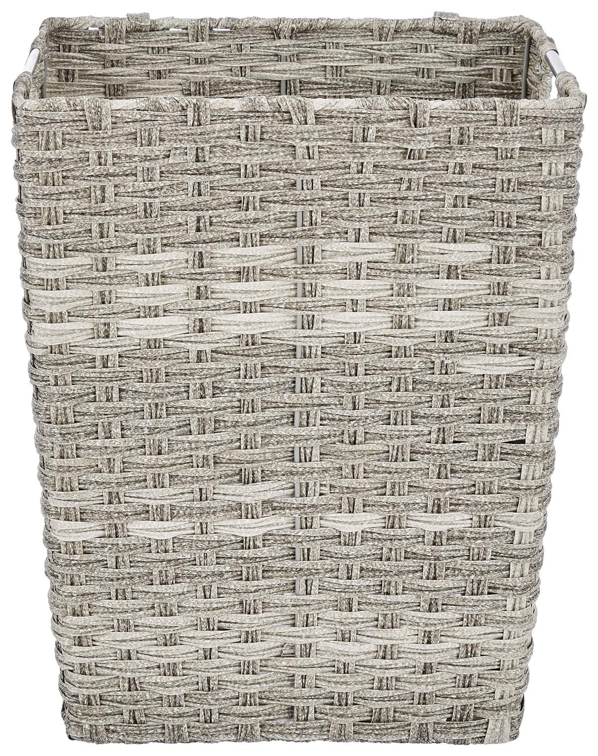 Wäschetonne mit Deckel Jandra Grau 37x48x28 cm - ROMANTIK / LANDHAUS, Kunststoff/Metall (37/48/28cm) - James Wood
