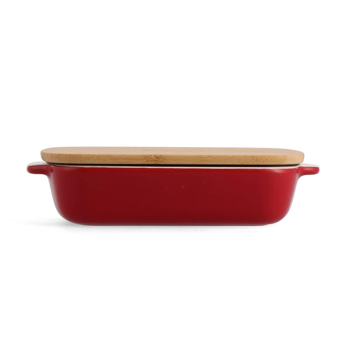 Auflaufform Stoneware Rot/weiß B: 15 Cm - Rot/Weiß, Basics, Naturmaterialien/Keramik (15cm) - Kitchenaid
