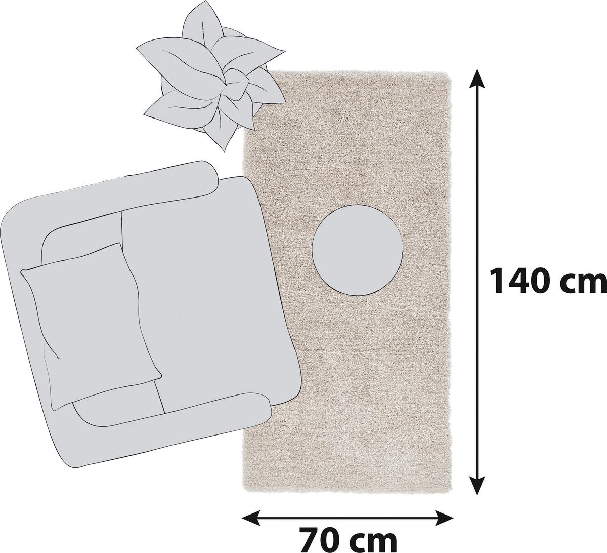 Hochflor Teppich Weiß Relaxx 70x140 cm - Weiß, Basics, Textil (70/140cm) - Esprit