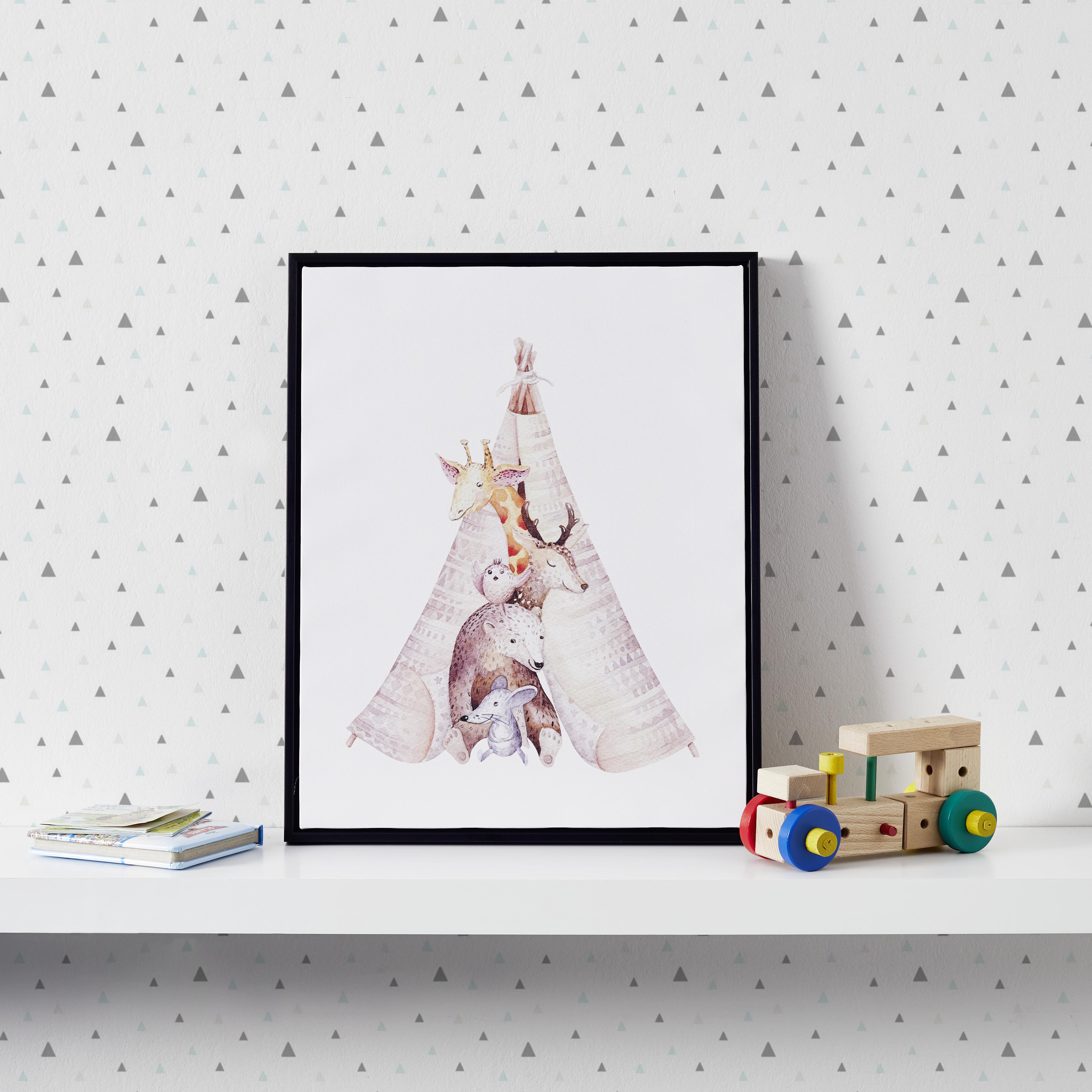 Obraz Tipi 40x50 Cm - viacfarebná/čierna, Moderný, kompozitné drevo/textil (40/50/2,5cm) - Bessagi Home