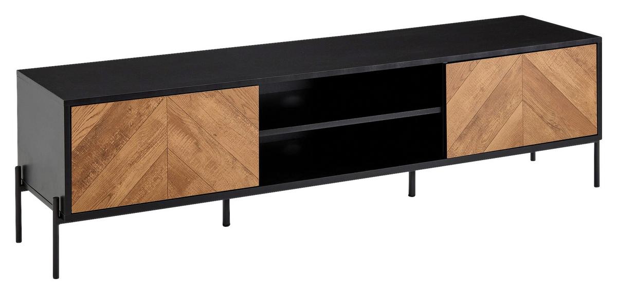 Lowboard Wohnling B: 163 cm Schwarz/Braun - Schwarz/Braun, MODERN, Holzwerkstoff (163/45/40cm) - MID.YOU