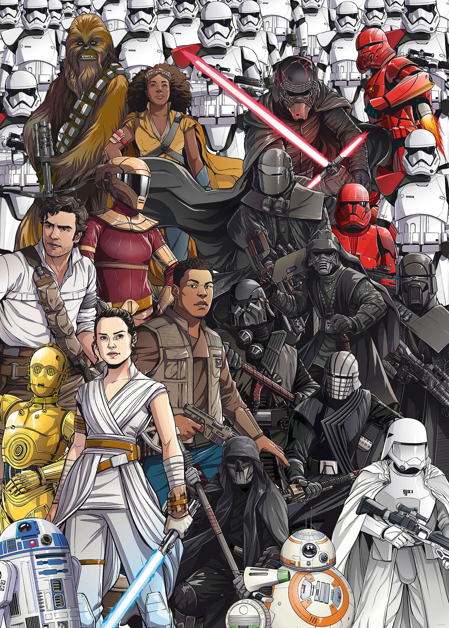 Fototapete Star Wars Retro Cartoon - Multicolor, Trend, Textil (200/280cm)