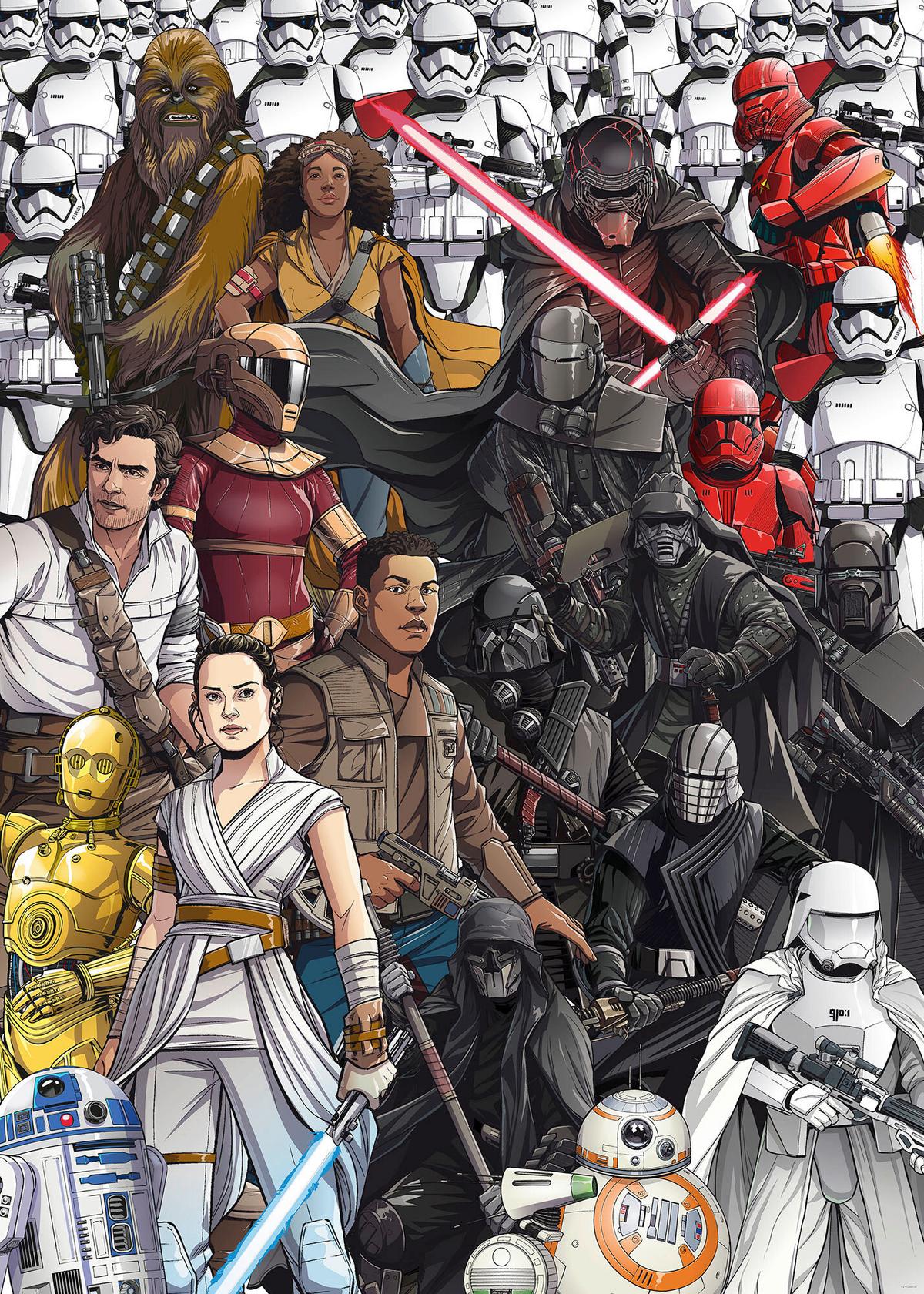 Fototapete Star Wars Retro Cartoon - Multicolor, Trend, Textil (200/280cm)