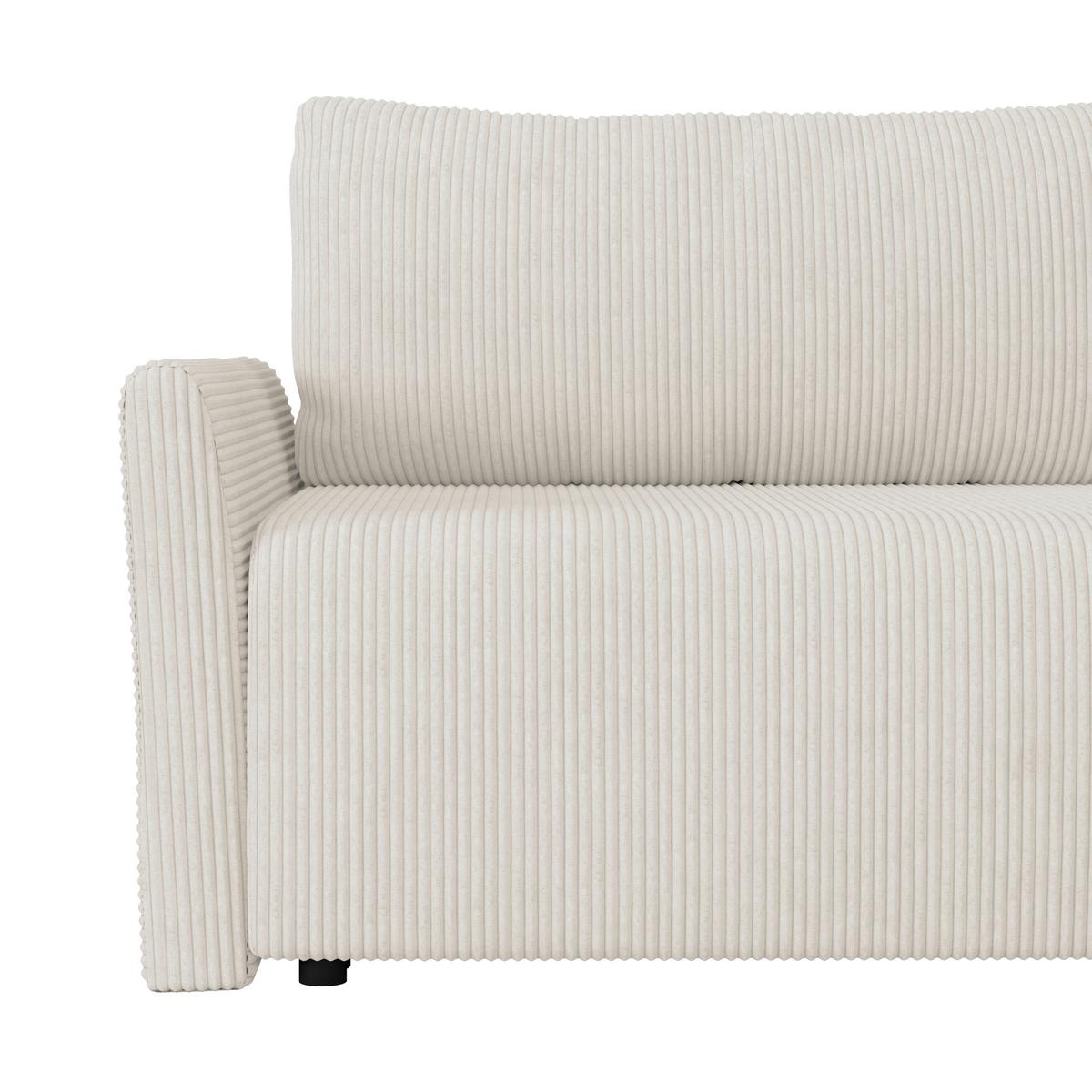 Ecksofa mit Schlaffunktion Sonos, Ecru 228x146 cm - Ecru/Schwarz, MODERN, Textil (228/146cm)