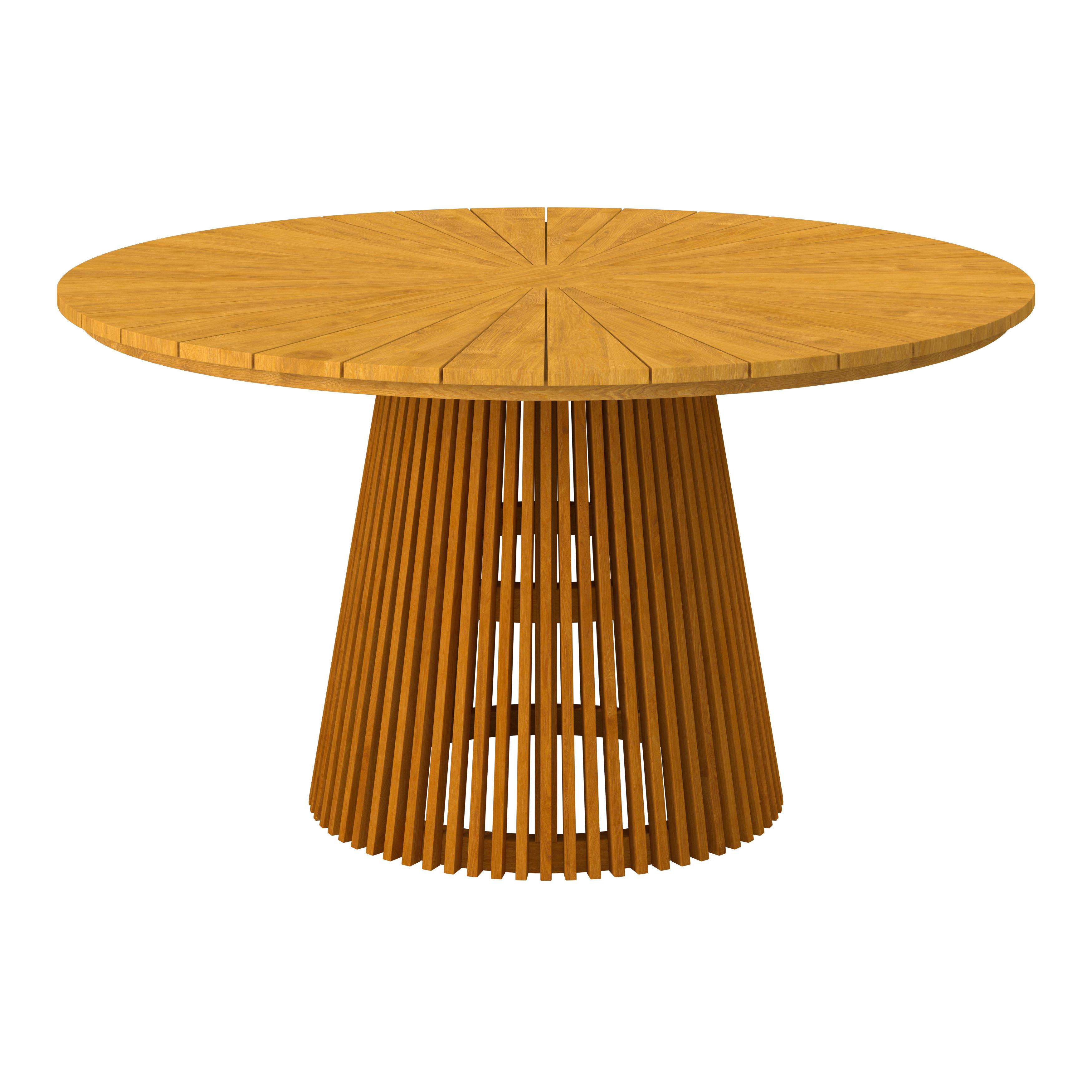 ZÁHRADNÝ STÔL SANJA - farba tíku, Modern, drevo (140/76cm) - Bessagi Garden