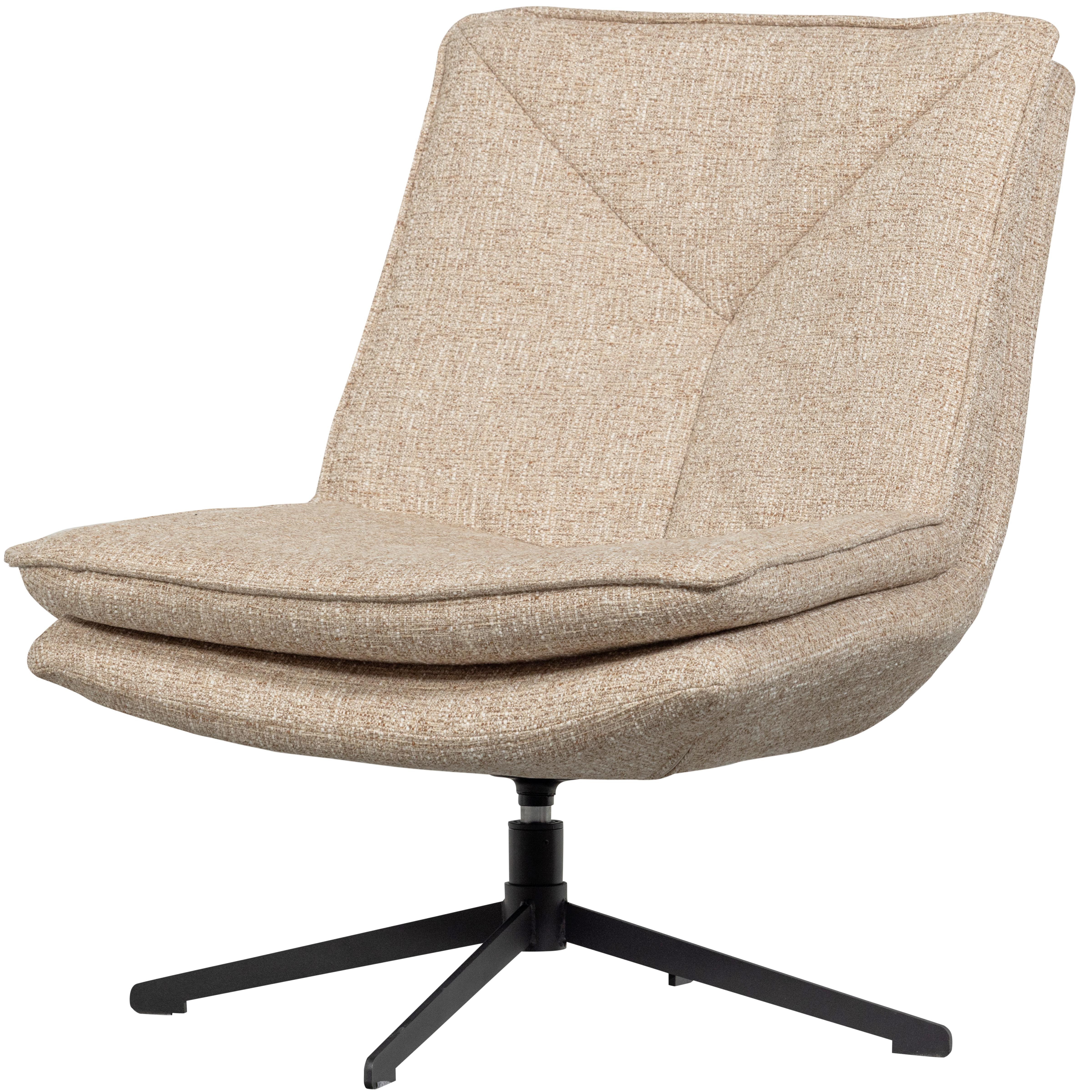 Sessel Milaro Naturfarben B: 75cm - Schwarz/Naturfarben, Design, Textil (75/88/94cm) - Livetastic