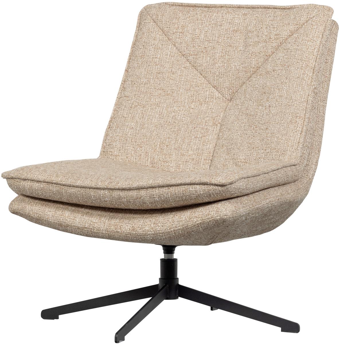 Sessel Milaro Naturfarben B: 75cm - Schwarz/Naturfarben, Design, Textil (75/88/94cm) - Livetastic