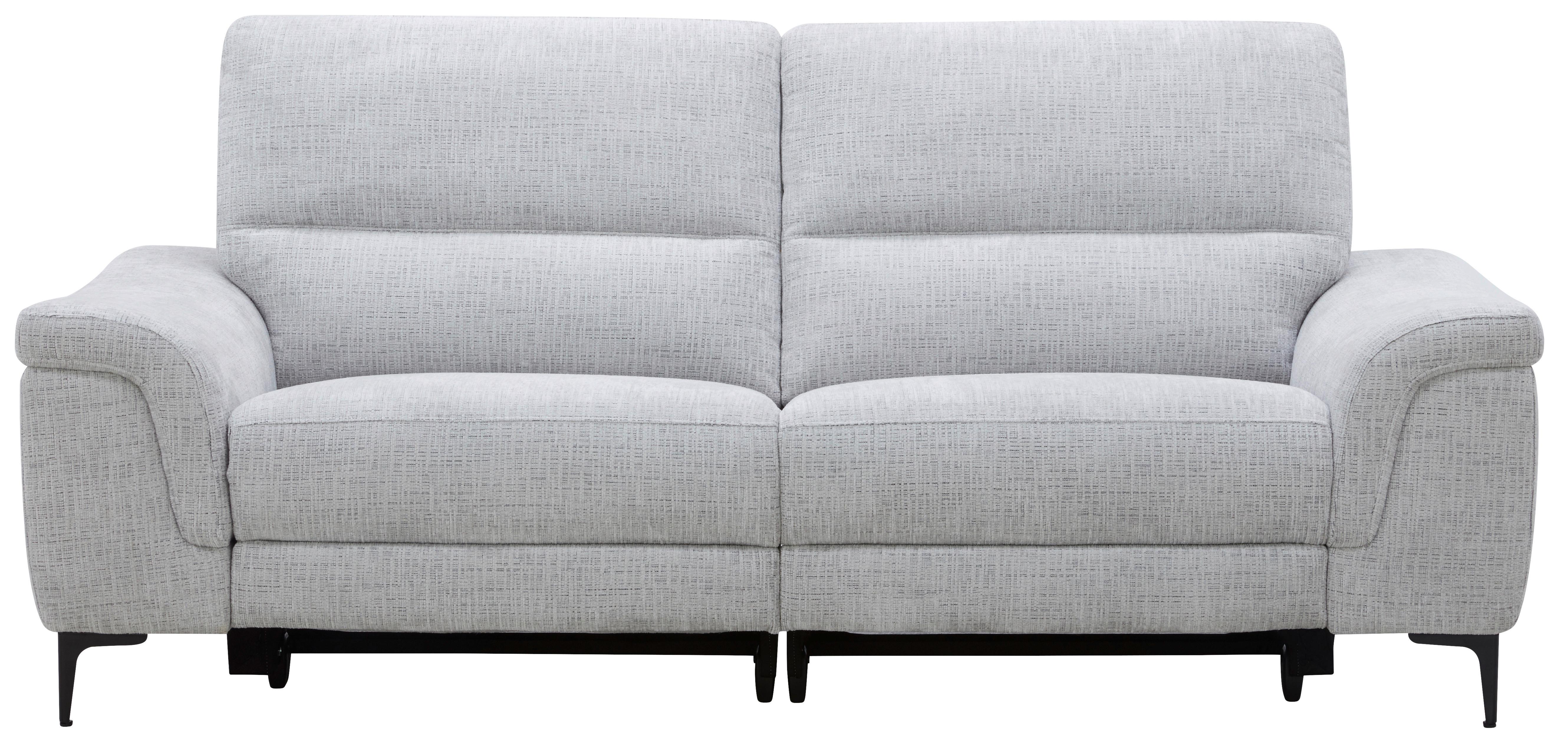 2-Sitzer Sofa Berlin Samt Grau, B: 214 cm - Schwarz/Naturfarben, MODERN, Holz/Kunststoff (216/94/95cm)