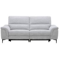 2-Sitzer Sofa Berlin Samt Grau, B: 214 cm - Schwarz/Naturfarben, MODERN, Holz/Kunststoff (216/94/95cm)